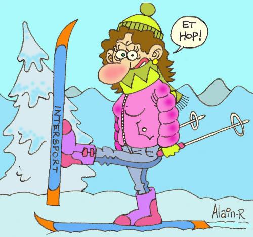 Cartoon: Monica leve un ski... (medium) by Alain-R tagged calembour,monica,levinski