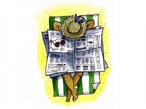 Cartoon: Zeitung - Newspaper (medium) by Abonaut tagged strand,urlaub,sonne,sonnenbad,zeitung,tageszeitung,tbm,papertown,abovalley