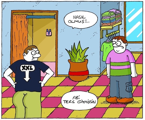Cartoon: Cool T-shirt (medium) by gultekinsavk tagged shirt,xxl,large,crazy,shopping,be,cool,consumption