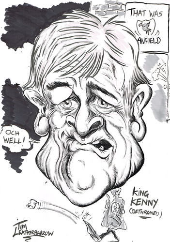 Cartoon: KENNY DALGLISH (medium) by Tim Leatherbarrow tagged kenny,dalglish,liverpool,football,manager,king