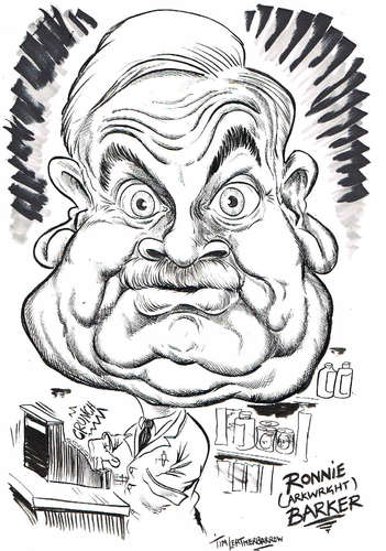 Cartoon: RONNIE BARKER (medium) by Tim Leatherbarrow tagged tworonnies,ronniebarker,ronniecorbett,bbc,comedy