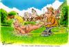 Cartoon: WAS A STRIPPER NOW A STRIMMER (small) by Tim Leatherbarrow tagged stripper,strimmer,garden,grass,lawn,tassles,breasts
