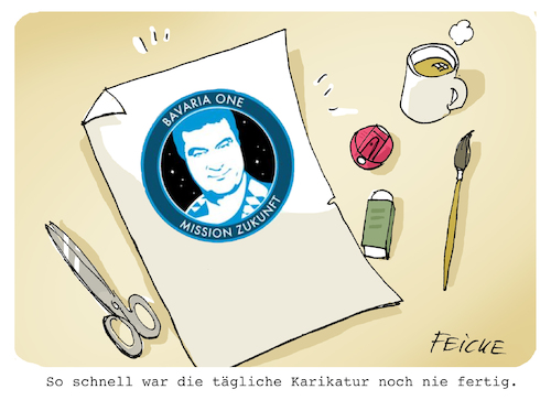 Cartoon: Bavaria One (medium) by FEICKE tagged bayern,söder,real,satire,bayern,söder,real,satire