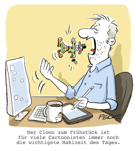 Cartoon: Clown zum Frühstück (medium) by FEICKE tagged cartoon,humor,clown,essen