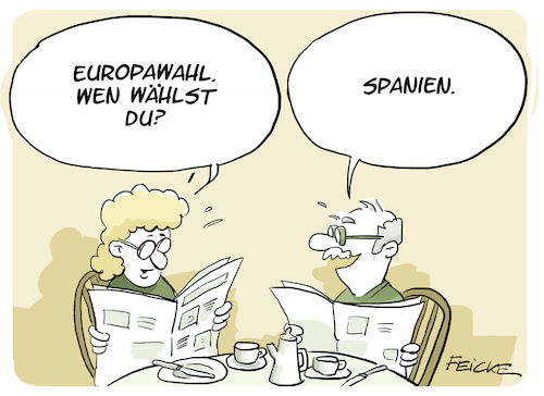 Cartoon: Europawahl (medium) by FEICKE tagged europa,europawahl,eu,euparlament,spanien,europa,europawahl,eu,euparlament,spanien