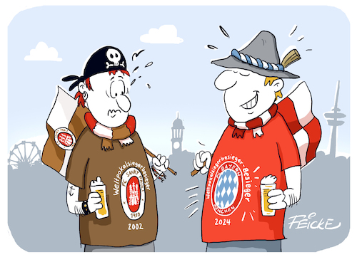 Cartoon: FCSP Weltpokalsiegerbesieger (medium) by FEICKE tagged fcsp,fc,bayern,münchen,bundesliga,dfl,dfb,fussball,fcsp,fc,bayern,münchen,bundesliga,dfl,dfb,fussball