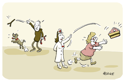 Cartoon: Hol das Törtchen (medium) by FEICKE tagged diät,stock,hund,ernährung,sport,diät,stock,hund,ernährung,sport