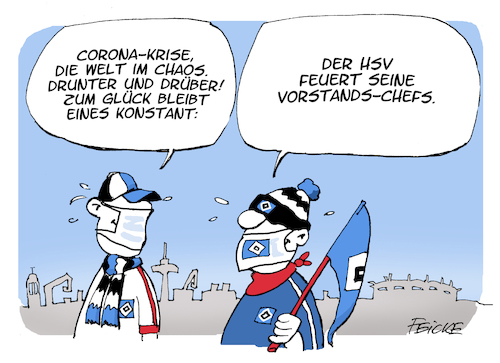 Cartoon: HSV Konstante II (medium) by FEICKE tagged hamburg,sportverein,hsv,corona,vorstand,hamburg,sportverein,hsv,corona,vorstand