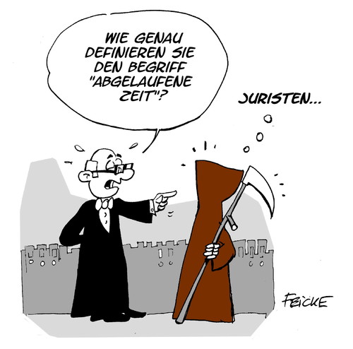 Cartoon: Juristen (medium) by FEICKE tagged juristen,rechtsanwalt,jura,recht,richtertod,formular,im,angesicht