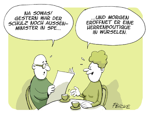 Cartoon: Schulz Zukunft (medium) by FEICKE tagged martin,schulz,rücktritt,spd,martin,schulz,rücktritt,spd