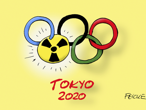Cartoon: Tokyo 2020 (medium) by FEICKE tagged fukushima,tokyo,2020,olympische,spiele,olympia,logo,atom,fukushima,tokyo,2020,olympische,spiele,olympia,logo,atom