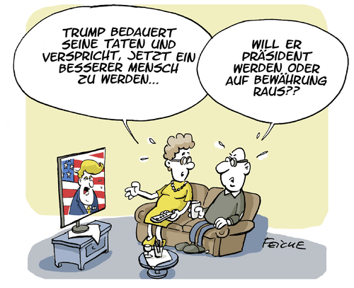 Cartoon: Trumps Entschuldigung (medium) by FEICKE tagged donald,trump,usa,wahl,republikaner,skandal,donald,trump,usa,wahl,republikaner,skandal