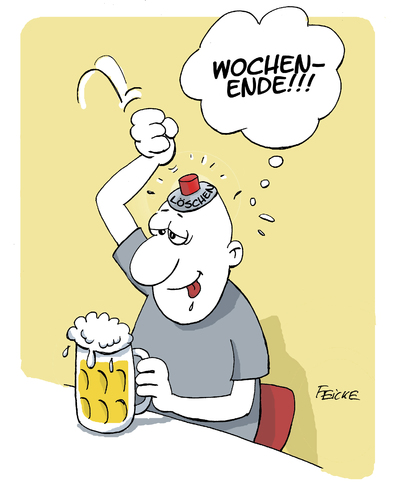 Cartoon: Wochenende!!! (medium) by FEICKE tagged bier,party,trinken,alkohol,feier,feiern,gehirn,löschen,dumpf,stumpf,feicke,action,bier,party,trinken,alkohol,feier,feiern,gehirn,löschen,dumpf,stumpf,feicke,action