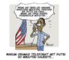 Cartoon: Obama Telefonat (small) by FEICKE tagged obama,putin,krim,krise,ukraine,syrien,telefon,diplomatie,warteschleife
