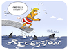 Cartoon: Trump Recession first ENGLIS (small) by FEICKE tagged trump,tariffs,canada,recession,economics,mexico,china