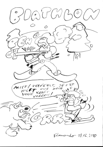 Cartoon: Biathlon (medium) by Fernando tagged olympia,olympiade,biathlon,ski