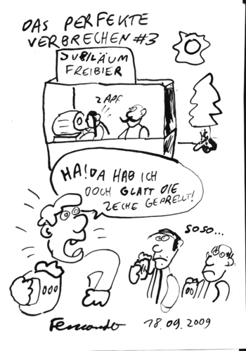 Cartoon: Das perfekte Verbrechen Nr.3 (medium) by Fernando tagged krimi,kriminalität,verbrechen,bier,zeche