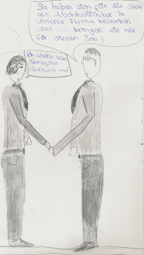 Cartoon: der job (medium) by galerie-jule tagged arbeitsplatz