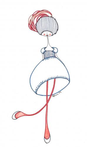 Cartoon: The dreamy dress (medium) by maicen tagged illustration,drawing,girl,hair,dress,maicen