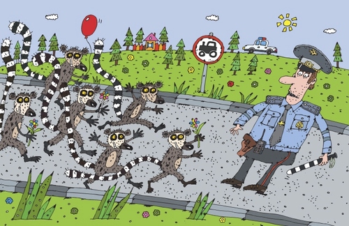 Cartoon: die Autobahnpolizei (medium) by Sergei Belozerov tagged die,autobahnpolizei