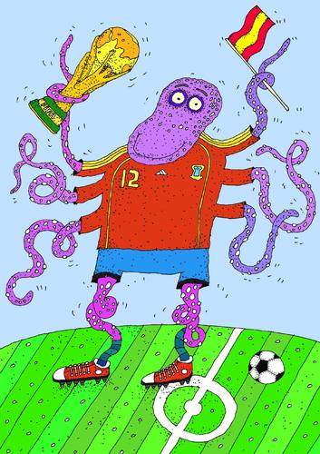 Cartoon: Krake Paul (medium) by Sergei Belozerov tagged krake,octopus,football,world,cup,spain,paul