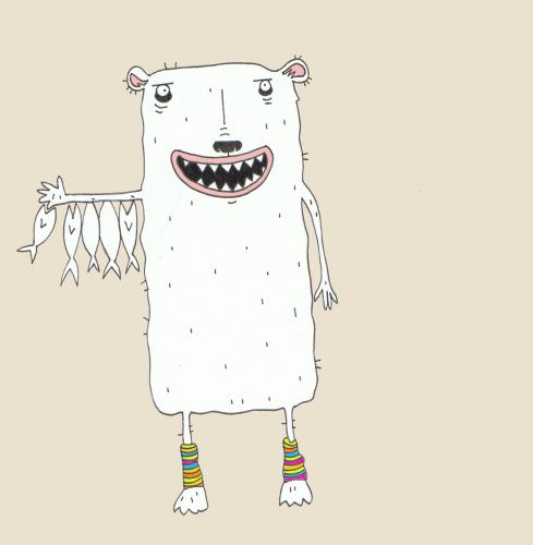 Cartoon: Polar bear (medium) by jannis tagged animal