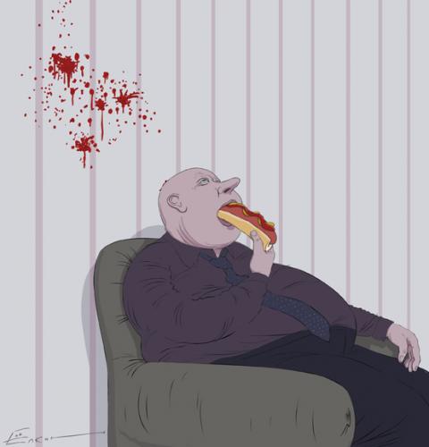 Cartoon: The End (medium) by Elkin tagged meal
