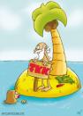 Cartoon: Insel FKK (small) by mil tagged insel mann frau fkk schild mil 