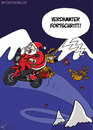 Cartoon: Weihnachtsfortschritt (small) by mil tagged weihnachtsmann,weihnachten,rentier,reindeer,rudolf,rudolph,tradition,problem,ärger,lieferung,geschenke,motorrad,rennen,rasen,raser,fortschritt,technik,tempo