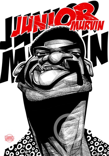 Cartoon: Junior Murvin (medium) by Russ Cook tagged clash,the,cook,russ,singer,reggae,thieves,and,police,musician,perry,scratch,lee,murvin,junior,caricature