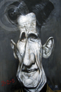 Cartoon: George Orwell (small) by Russ Cook tagged george,orwell,russ,cook,caricature,karikatur,karikaturen,zeichnung,1984,painting,canvas,acrylic
