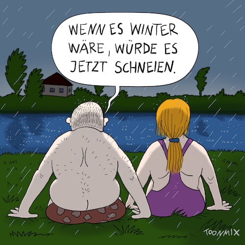 Cartoon: Erkenntnisse (medium) by Toonmix tagged jahreszeiten,wetter,herbst,sommer,regen,paar