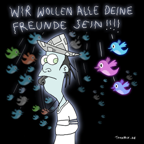 Cartoon: TWITTER - persecutional mania (medium) by Toonmix tagged twitter,toonmix