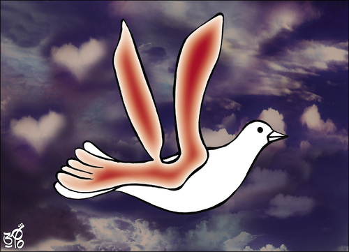 Cartoon: dove24 (medium) by samir alramahi tagged dove,peace,ramahi,palestine,arab