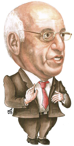 Cartoon: Munir Hamarneh of jordan (medium) by samir alramahi tagged munir,hamarneh,jordan,ramahi,cartoon,arab,portrait