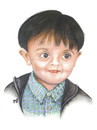 Cartoon: A child with smart eyes (small) by samir alramahi tagged child smart eyes arab ramahi cartoon zayed portrait