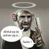 Cartoon: The Peaceful President (small) by Kianoush tagged ahmadinejad