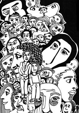 Cartoon: Menschen (medium) by bona tagged many,people,men,women