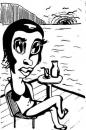 Cartoon: Lady am See (small) by bona tagged frau,woman,see,sea,lake,lac
