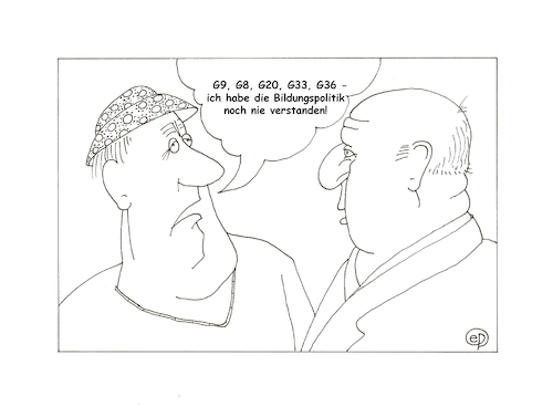 Cartoon: Bildungsmisere (medium) by Erwin Pischel tagged bildung,bildungspolitik,g8,g9,g10,g20,g33,g36,kultusministerium,pischel