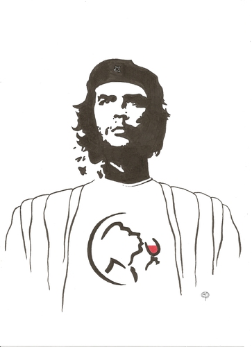 Cartoon: Che Guevara unknown (medium) by Erwin Pischel tagged che,guevara,wein,weinglas,pischel