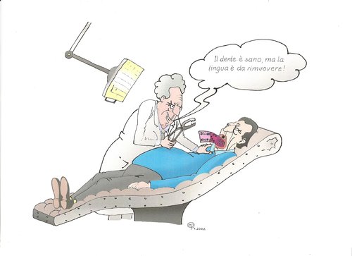 Cartoon: Gesundheitsservice (medium) by Erwin Pischel tagged pischel,patient,zange,geld,geldschein,zunge,zahn,zähne,zahnbehandlung,zahnarzt