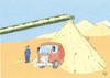Cartoon: Überraschung surprise (small) by Erwin Pischel tagged sand,pebble,gravel,kies,schotter,transport,überraschung,surprise,pischel