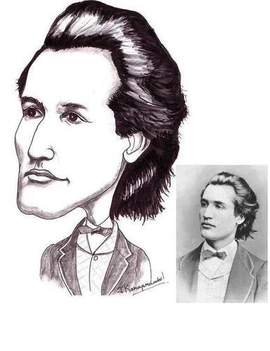 Cartoon: Mihai Eminescu (medium) by jkaraparambil tagged mihai,eminescu,romania,jkaraparambil