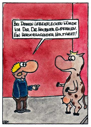 Cartoon: Leberflecken (medium) by spass-beiseite tagged bildwitz,witz,cartoon,cartoons,comic,tagebuch,comictagebuch,comicstrips,kunst,pointe,gobi,sahara,sand,düne,wasser,erschöpft,krank,durst,wüste,design,illustration,fun,panel,unterhaltung,spass,beiseite,kuh,leberflecken,flecken,arzt,hautarzt,haut