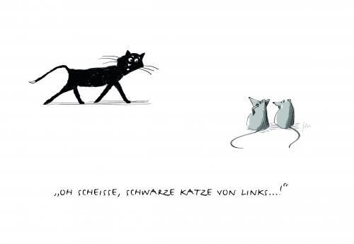 Cartoon: Aberglaube (medium) by floc tagged schwarz,13,freitag,maus,katze,aberglaube