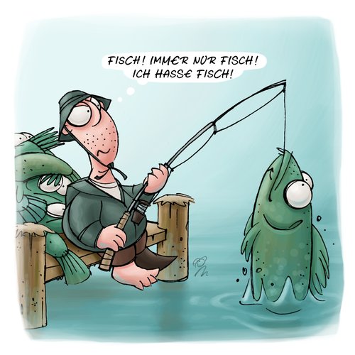 Cartoon: LACHHAFT Cartoon No. 216 (medium) by LACHHAFT tagged angler,angeln,fischen,steg,angel,fang,schuhe,see,meer,