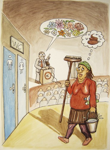 Cartoon: Cleaning lady (medium) by caknuta-chajanka tagged cleaning,lady,politician,lie