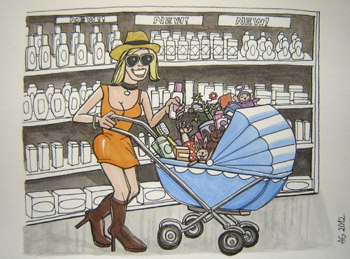 Cartoon: Mother (medium) by caknuta-chajanka tagged mother,child,shopping