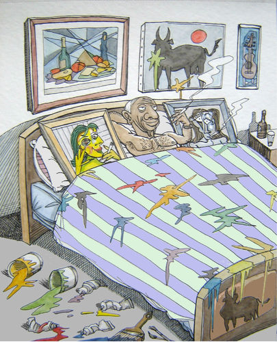 Cartoon: Picasso (medium) by caknuta-chajanka tagged famous,painter